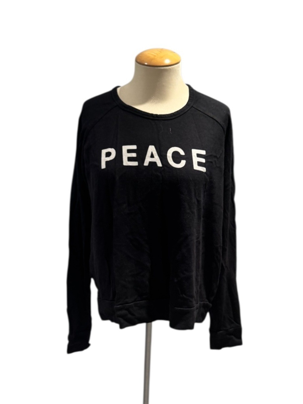 SUNDRY black soft sweatshirt “peace & love” - size 3 (large)
